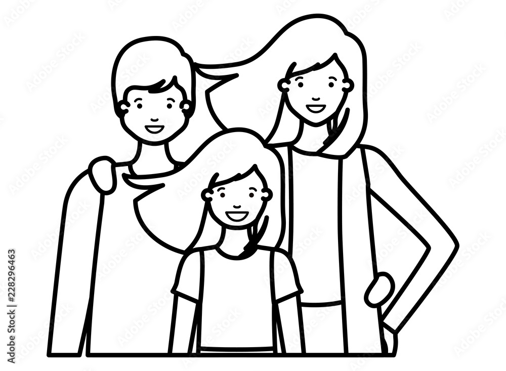 family smiling and waving avatar character family smiling and waving avatar character