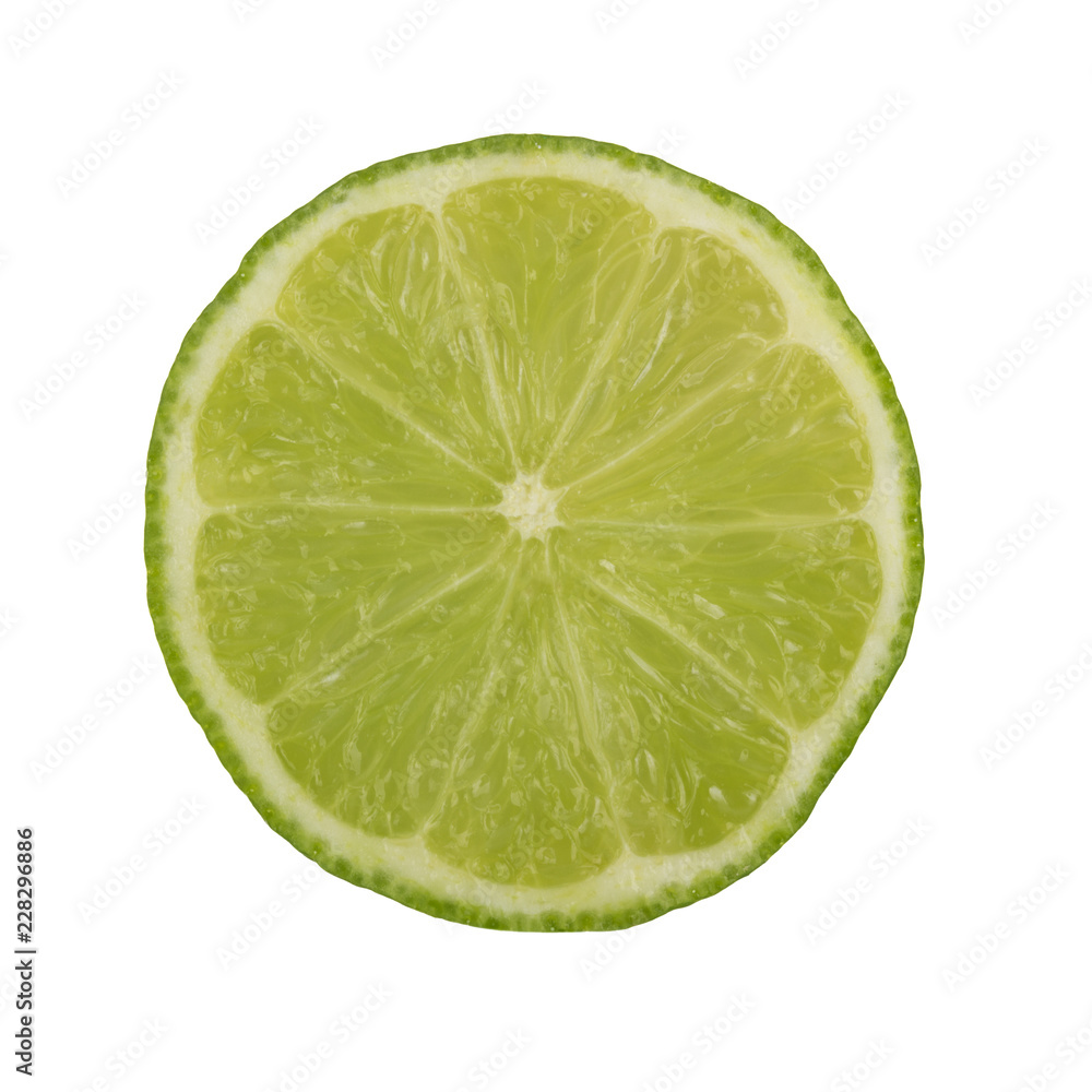 half of lime isolated on white background half of lime isolated on white background