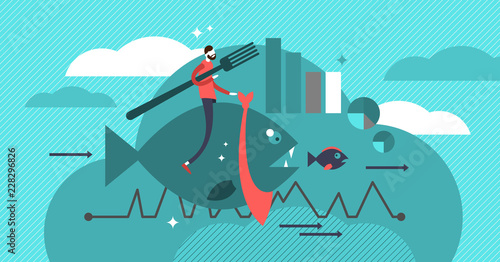 Cannibalization strategy vector illustration. Company marketing basics