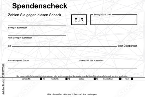 Spendenscheck geometrisch weiß