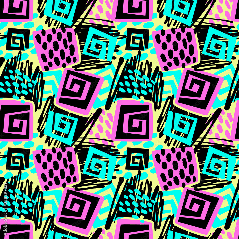 Sportswear print, youth seamless pattern, bright dynamic geometric motif Sportswear print, youth seamless pattern, bright dynamic geometric motif