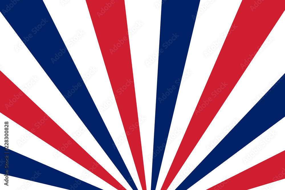 Blue, red and white rays. Radial rays abstract background. Colorful background for your design. USA flag. Flag of the United States of America. Blue, red and white rays. Radial rays abstract background. Colorful background for your design. USA flag. Flag of the United States of America.