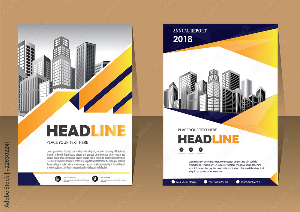 Brochure template layout, cover design annual report, magazine, flyer or booklet in A4 with blue geometric shapes on polygonal background Brochure template layout, cover design annual report, magazine, flyer or booklet in A4 with blue geometric shapes on polygonal background