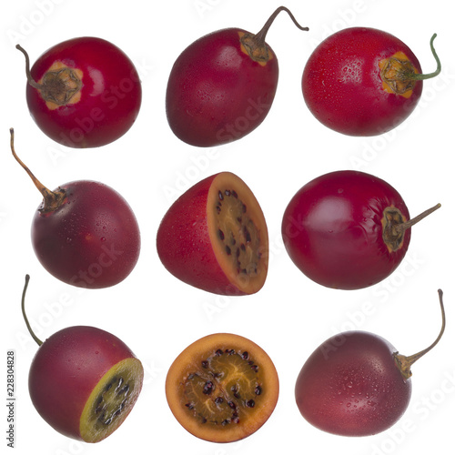 set of tamarillo isolated on white background photo