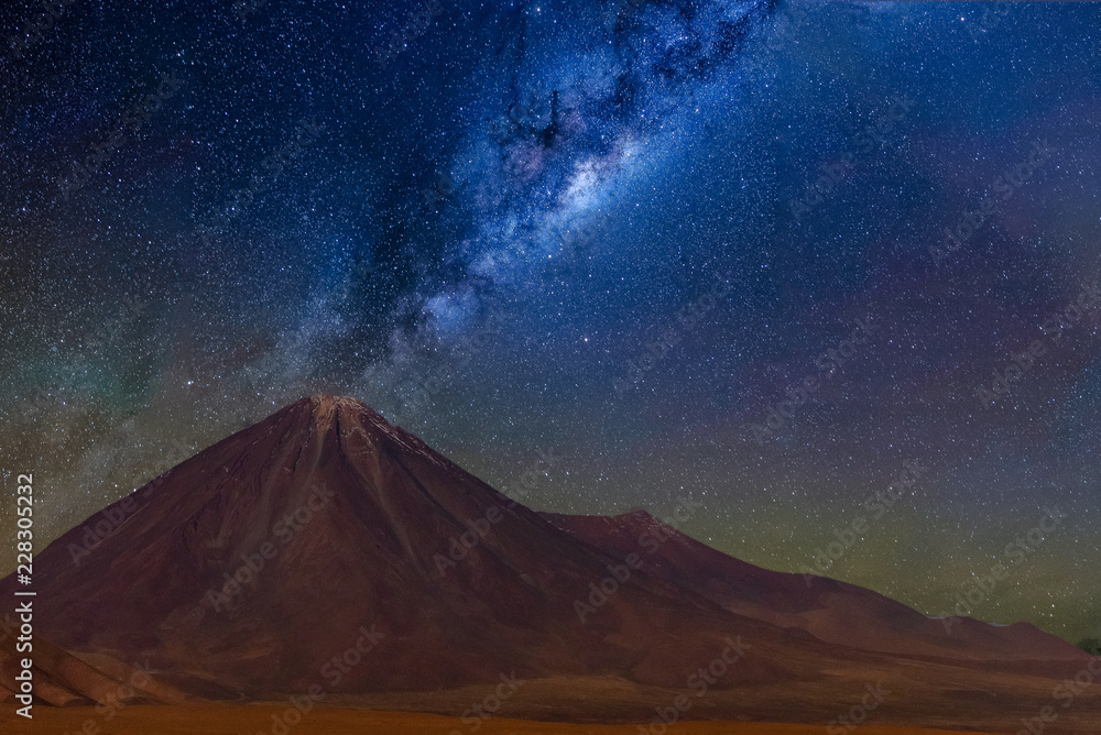Milky way in  Licancabur volcano at Atacama Desert