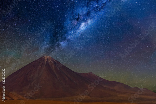 Milky way in  Licancabur volcano at Atacama Desert photo