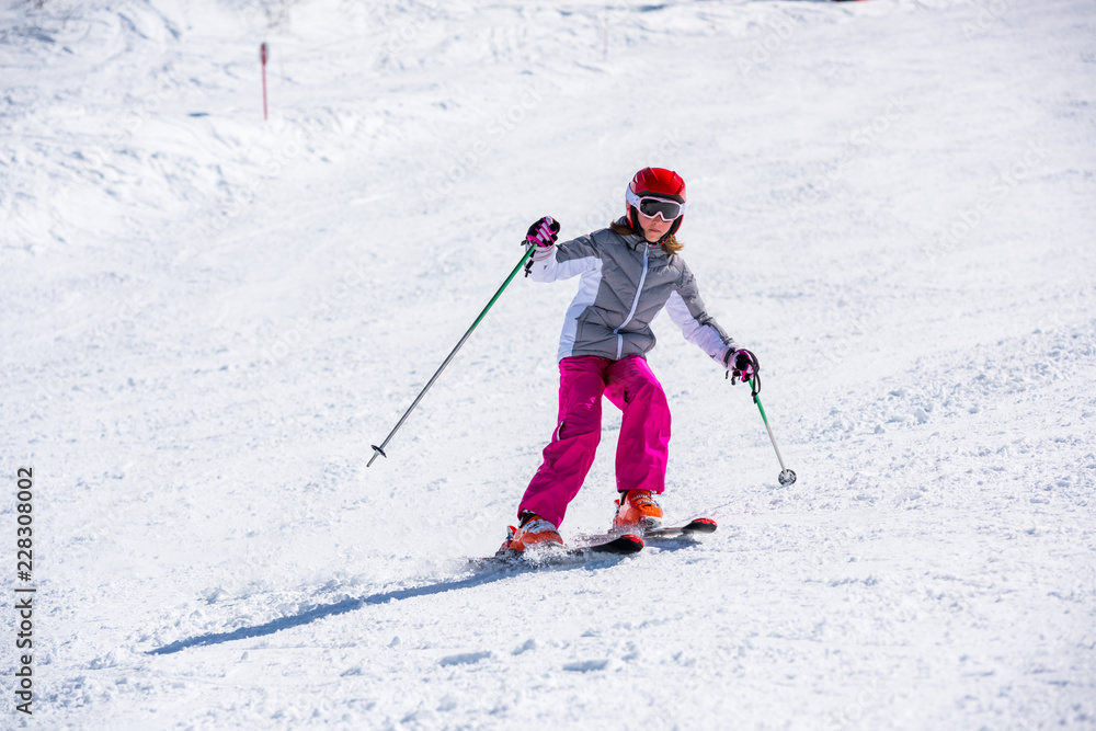 Little girl at ski school