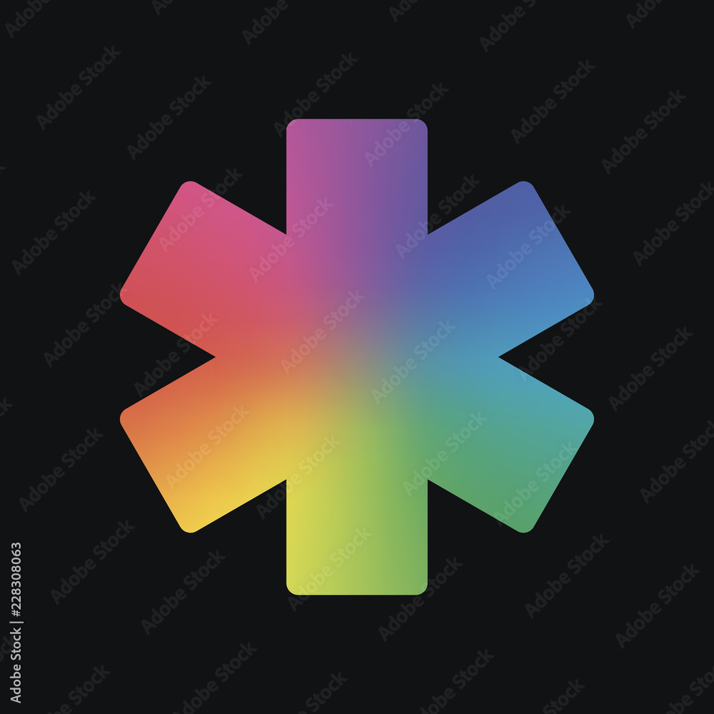 Obraz premium star of life. Rainbow color and dark background