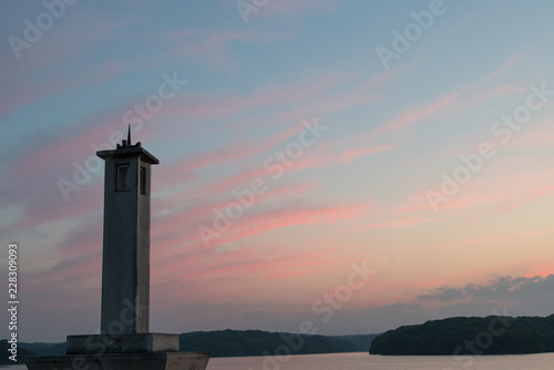 lighthouse and sunset in Japan