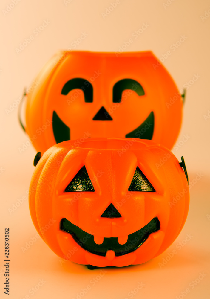 Beautiful halloween decoration trick or treat on white background with filter, concept of halloween party, copy space(text space), close-up, blank for text Beautiful halloween decoration trick or treat on white background with filter, concept of halloween party, copy space(text space), close-up, blank for text