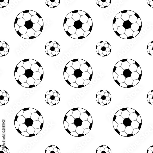 pattern with soccer balls black