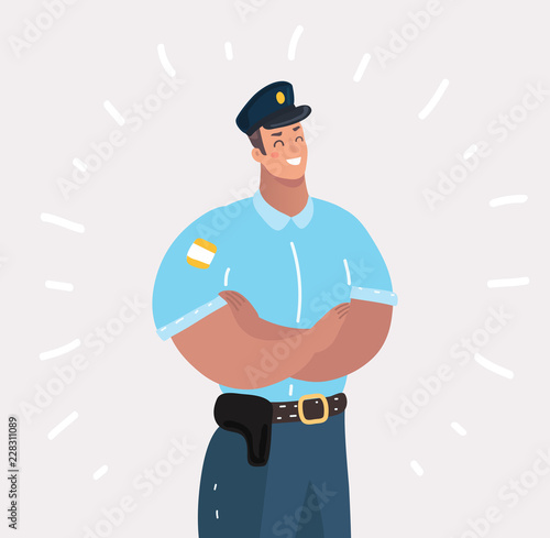 Police officer standing front side.