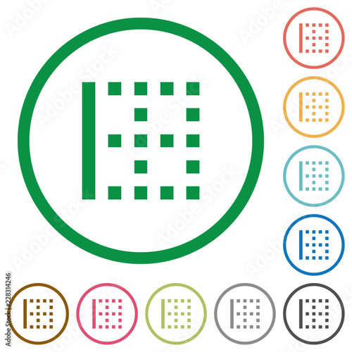 Left border flat icons with outlines