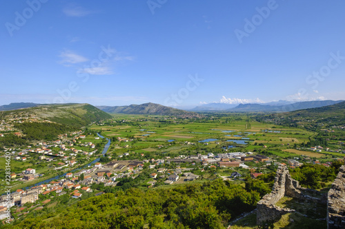 Albania, Lezhe, View from Lezhe Castle, Drina river and Zadrima plain photo