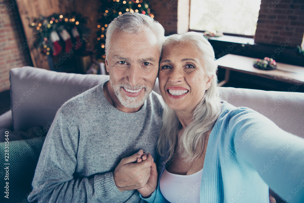 Self-portrait of nice elderly adorable charming lovely cheerful Self-portrait of nice elderly adorable charming lovely cheerful