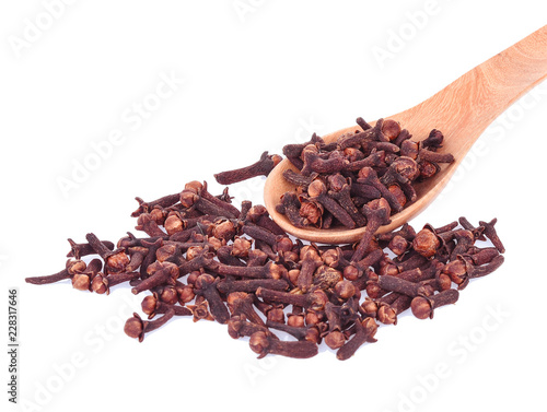 Wallpaper Mural dry cloves in spoon on white background Torontodigital.ca