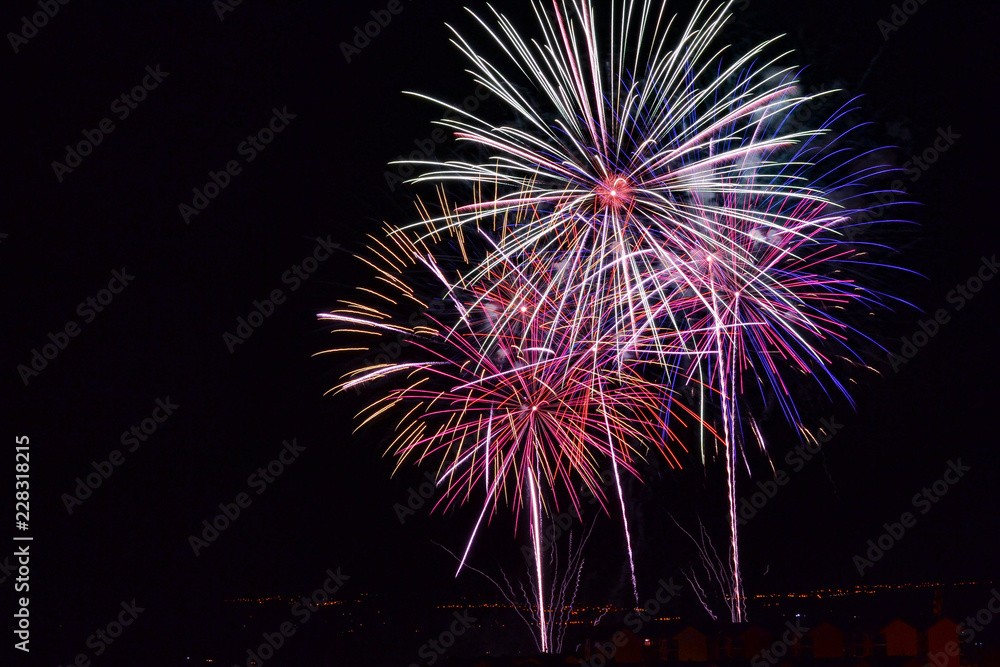 Colorfull fireworks at night, celebration
