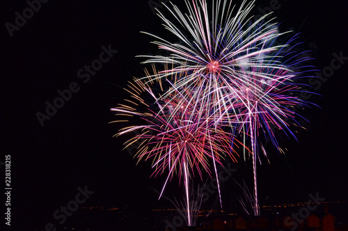 Colorfull fireworks at night  celebration
