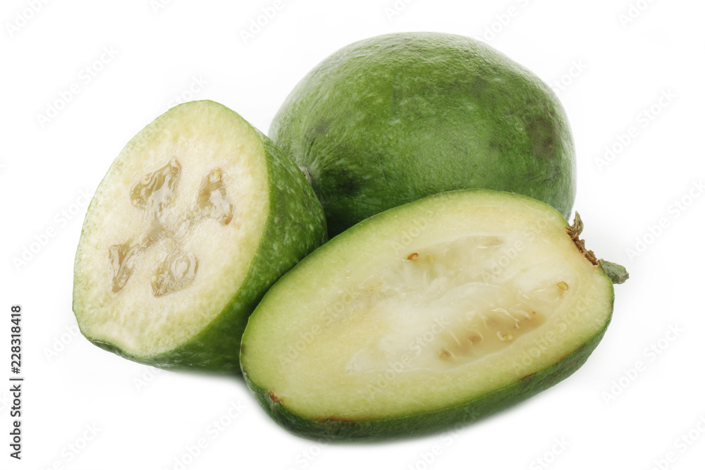 heap of feijoa isolated on white background heap of feijoa isolated on white background