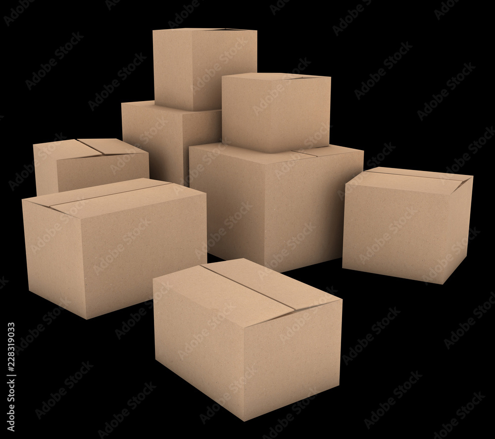 Cargo product carton craft paper box blank template Stock Photo | Adobe  Stock