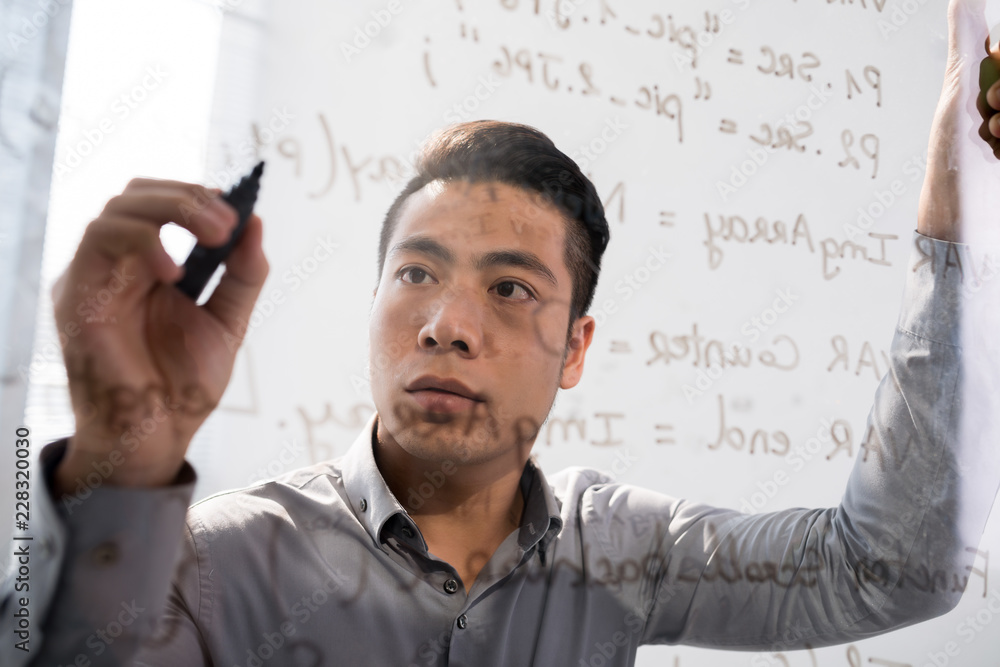 Person Writing Math Person Writing On Board