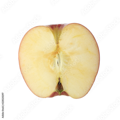 half of apple isolated on white background