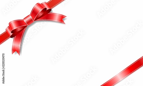 Red double ribbon,bow