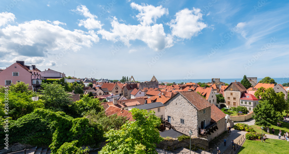 view of old town of gotland sweden