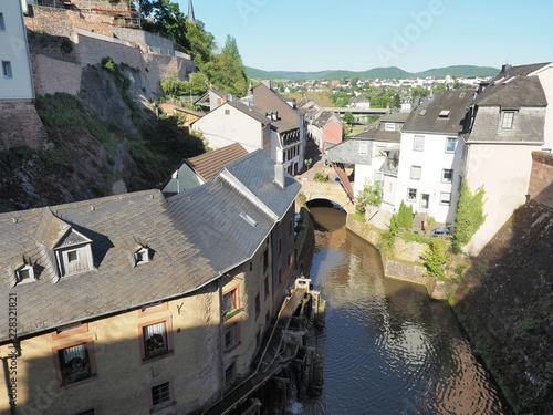 Stadt Saarburg an der Saar - inmitten von Weinbergen in Rheinland-Pfalz
 photo