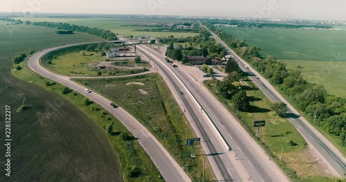 from a bird's-eye view, road junction, trail E95 photo