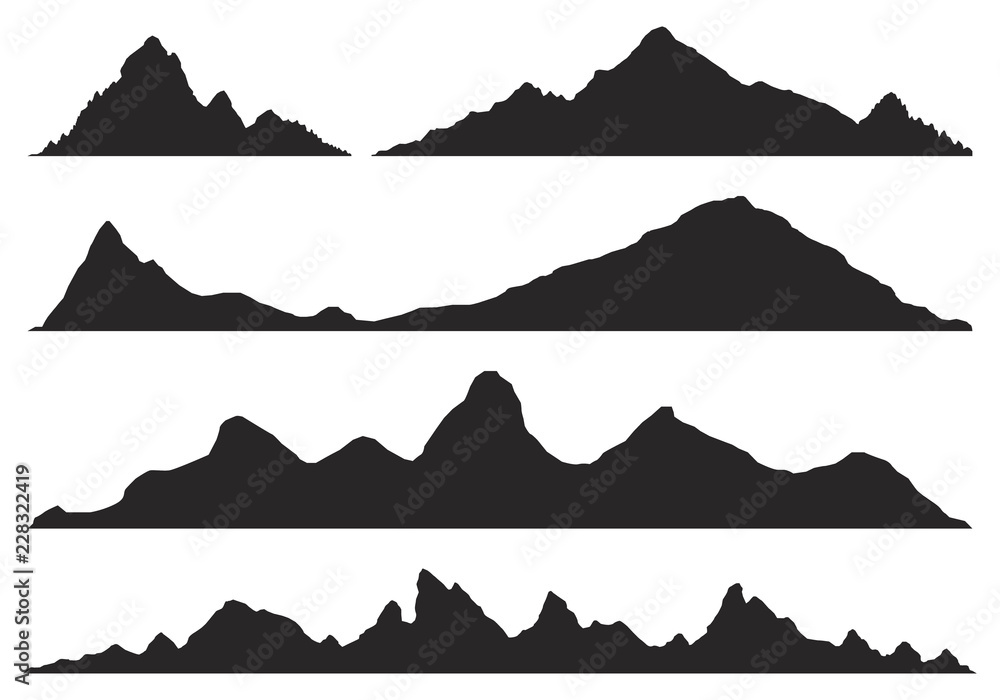 Naklejka Mountains silhouettes. Vector.