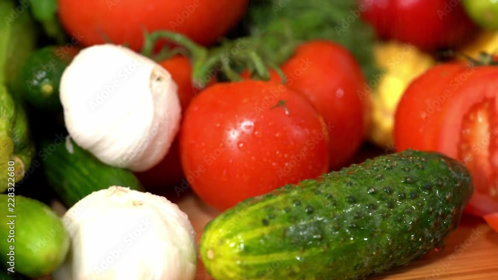 selection of fresh vegetables slow motion selection of fresh vegetables slow motion