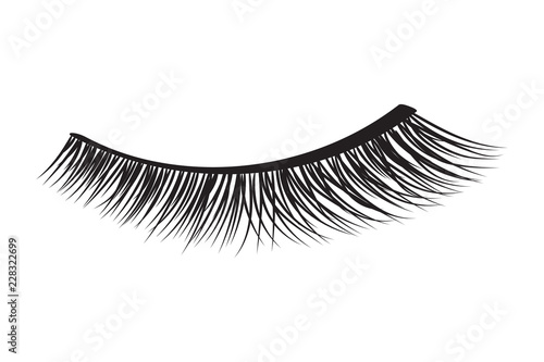 Black false eyelashes. Mascara decorative element vector illustration photo