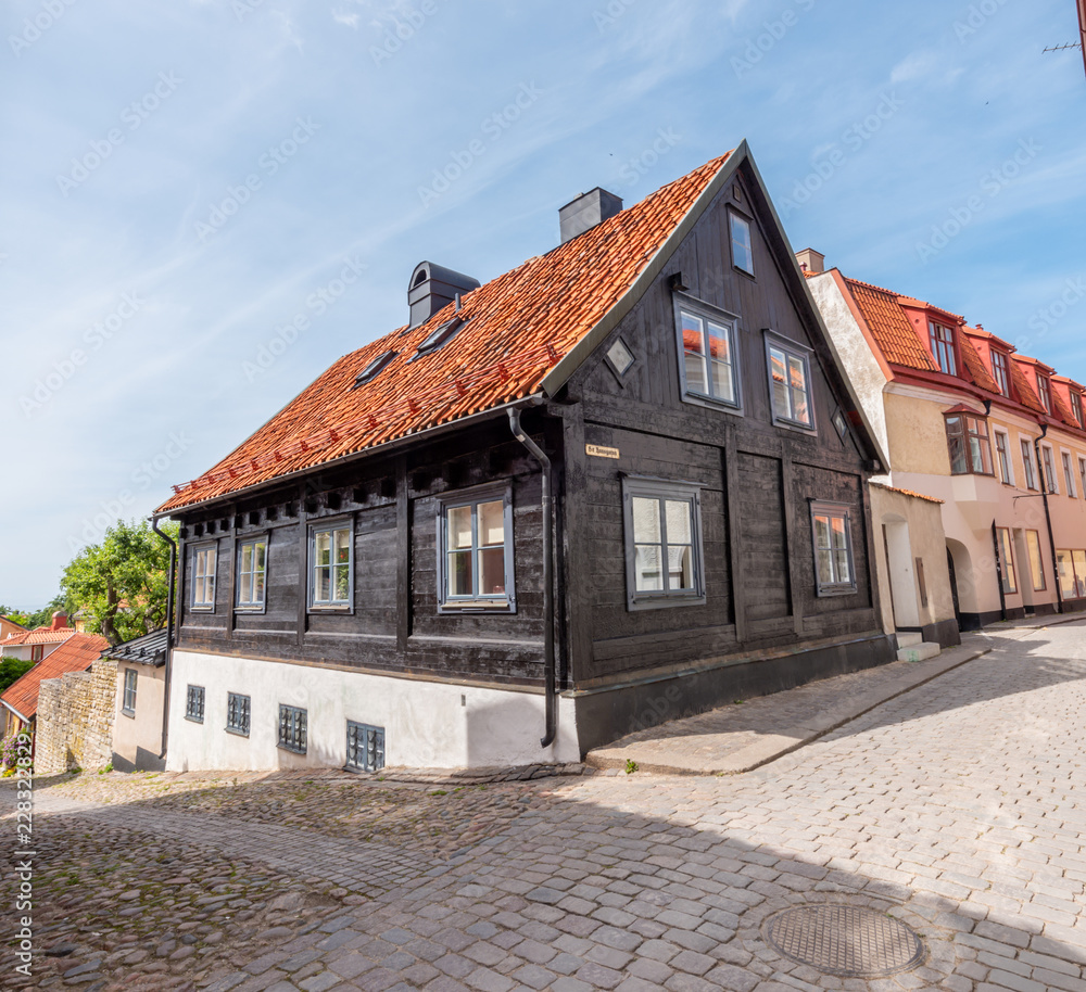 old log house in gotland sweden