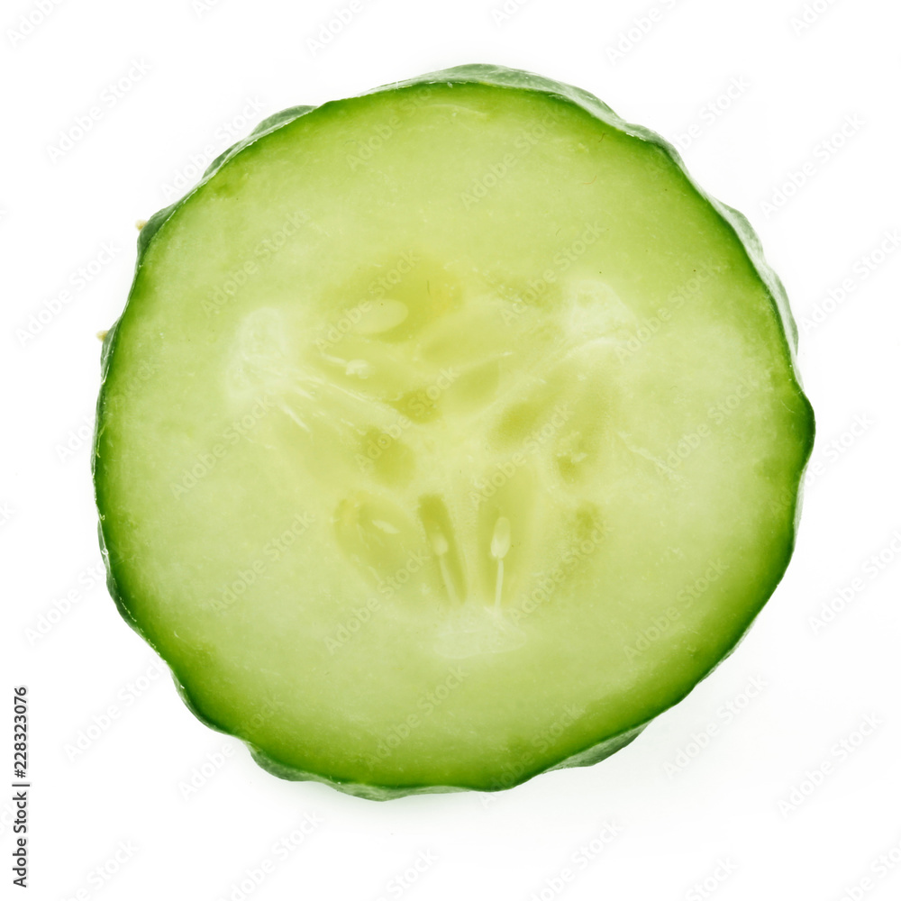 slice of cucumber isolated on white slice of cucumber isolated on white