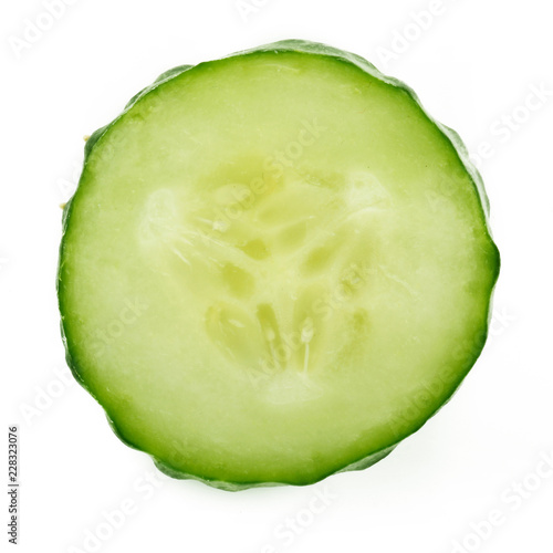 slice of cucumber isolated on white