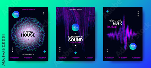 Electronic Music Posters with Sound Amplitude.