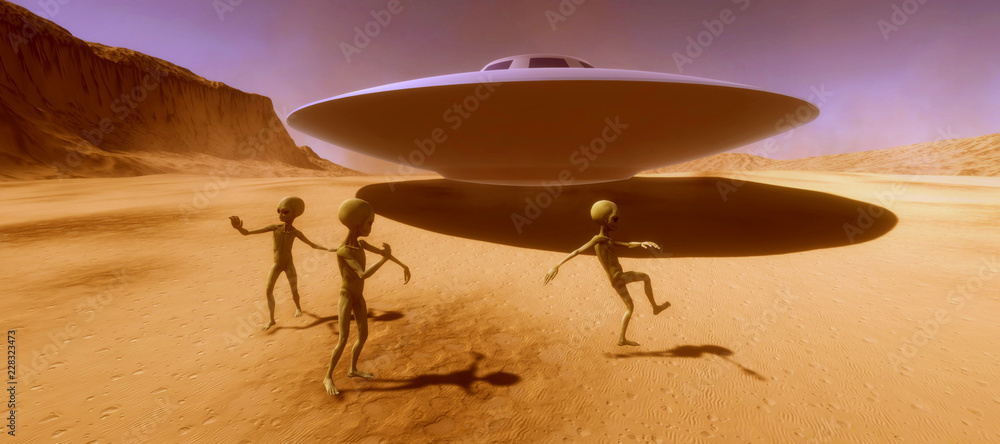 Extremely detailed and realistic high resolution 3d illustration feauturing 3 dancing Grey Aliens on a Mars like planet Extremely detailed and realistic high resolution 3d illustration feauturing 3 dancing Grey Aliens on a Mars like planet