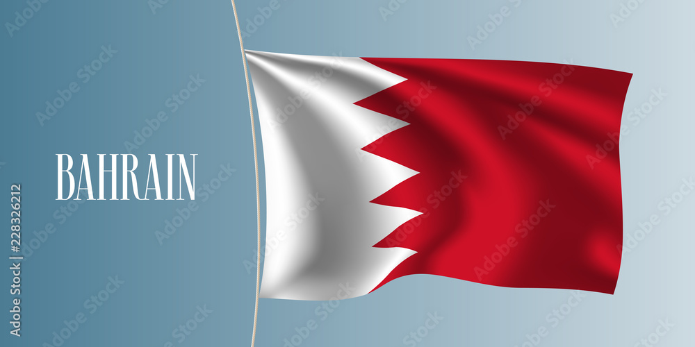 Bahrain waving flag vector illustration. Iconic design element