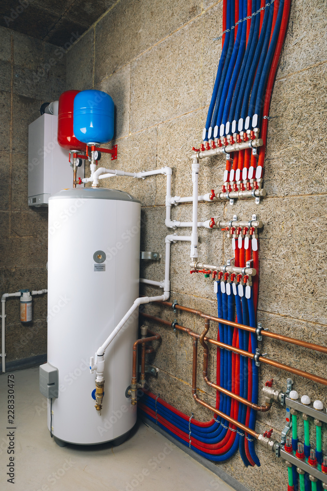 modern boiler room independent heating system Stock-Foto | Adobe Stock