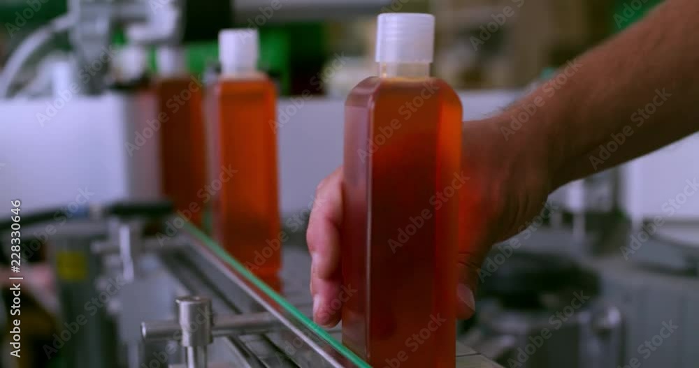 Medicine production factory plant machinery conveyor Macro shot 4K video. Pharmaceutic technology automation process close up view. Medicine production factory plant machinery conveyor Macro shot 4K video. Pharmaceutic technology automation process close up view.