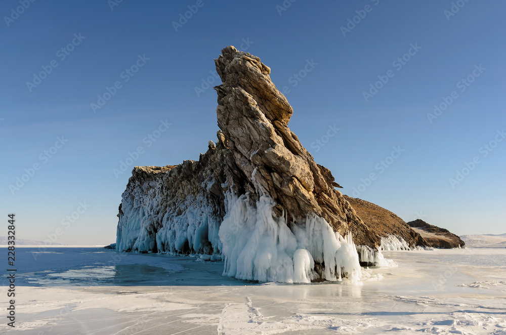 lake Baikal, the island Ogoy, Cape, dragon, winter