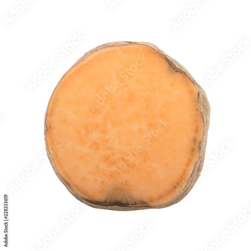 slice of orange sweet potato isolated on white background © lewal2010