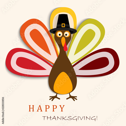 Happy Thanksgiving Card with Happy Thanksgiving Turkey