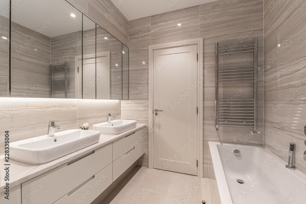 Modern clean empty bathroom Modern clean empty bathroom