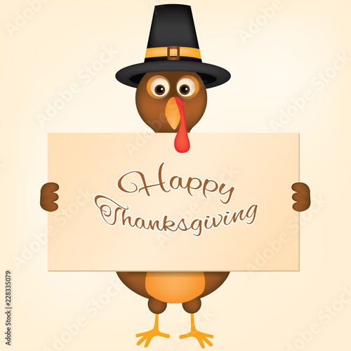 Happy Thanksgiving Card with Happy Thanksgiving Turkey