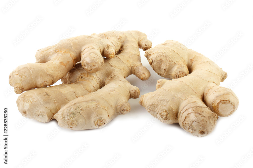 heap of ginger isolated