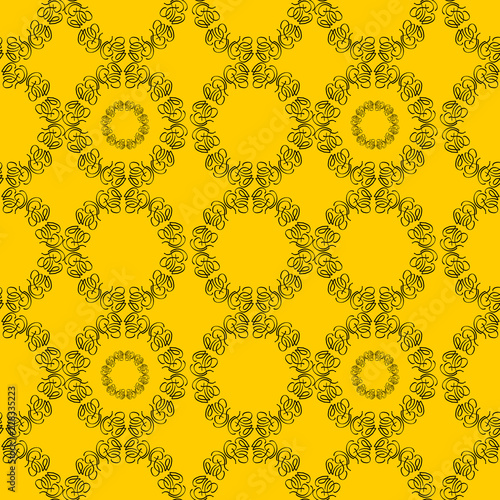 Seamless texture of geometric, floral ornament. decorative square background with hand drawn Indonesian tribal ornament. Vector illustration. Ready for textile design, fabric, and interior design.