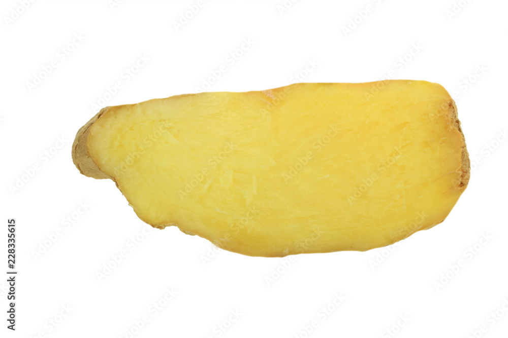slice of ginger isolated
