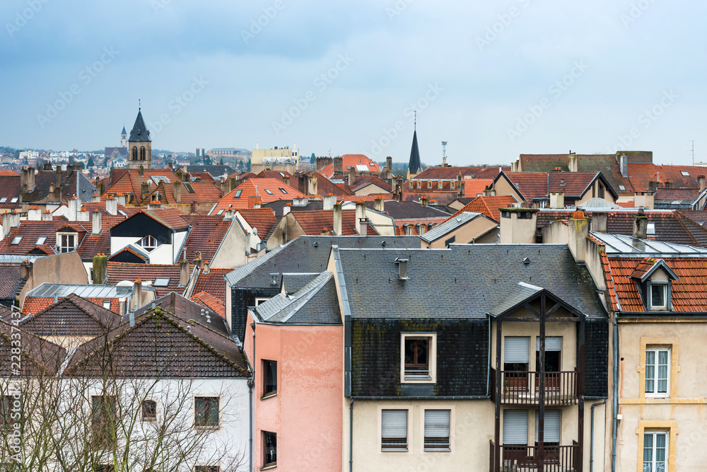 view of Buildings around Metz, France